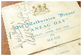 MGS 1919 London Dinner Menu