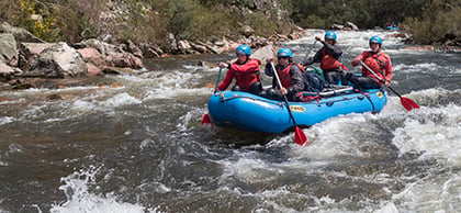 Boys rafting