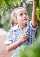 Melbourne Grammar School girl in garden