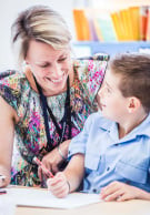 Melbourne Grammar School boy with teacher