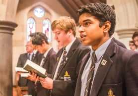 Melbourne Grammar School students in Chapel service