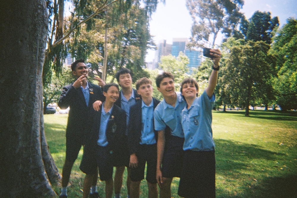 students taking a selfie