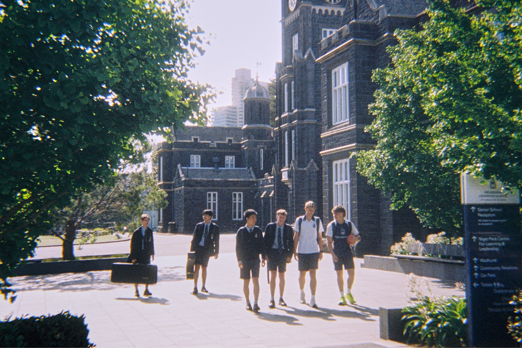 students walking